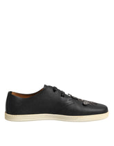 Dolce & Gabbana Black Leather Bee Crown Low Top Sneakers Shoes -   -  Dolce & Gabbana.